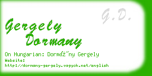 gergely dormany business card